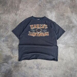 Harley Davidson T Shirt Mens 2XL Black Hanes Beefy Shelton's Smithfield NC 2013
